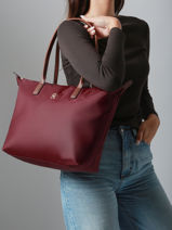 Schoudertas A4 Formaat Popette Nylon Tommy hilfiger Rood popette AW17711-vue-porte